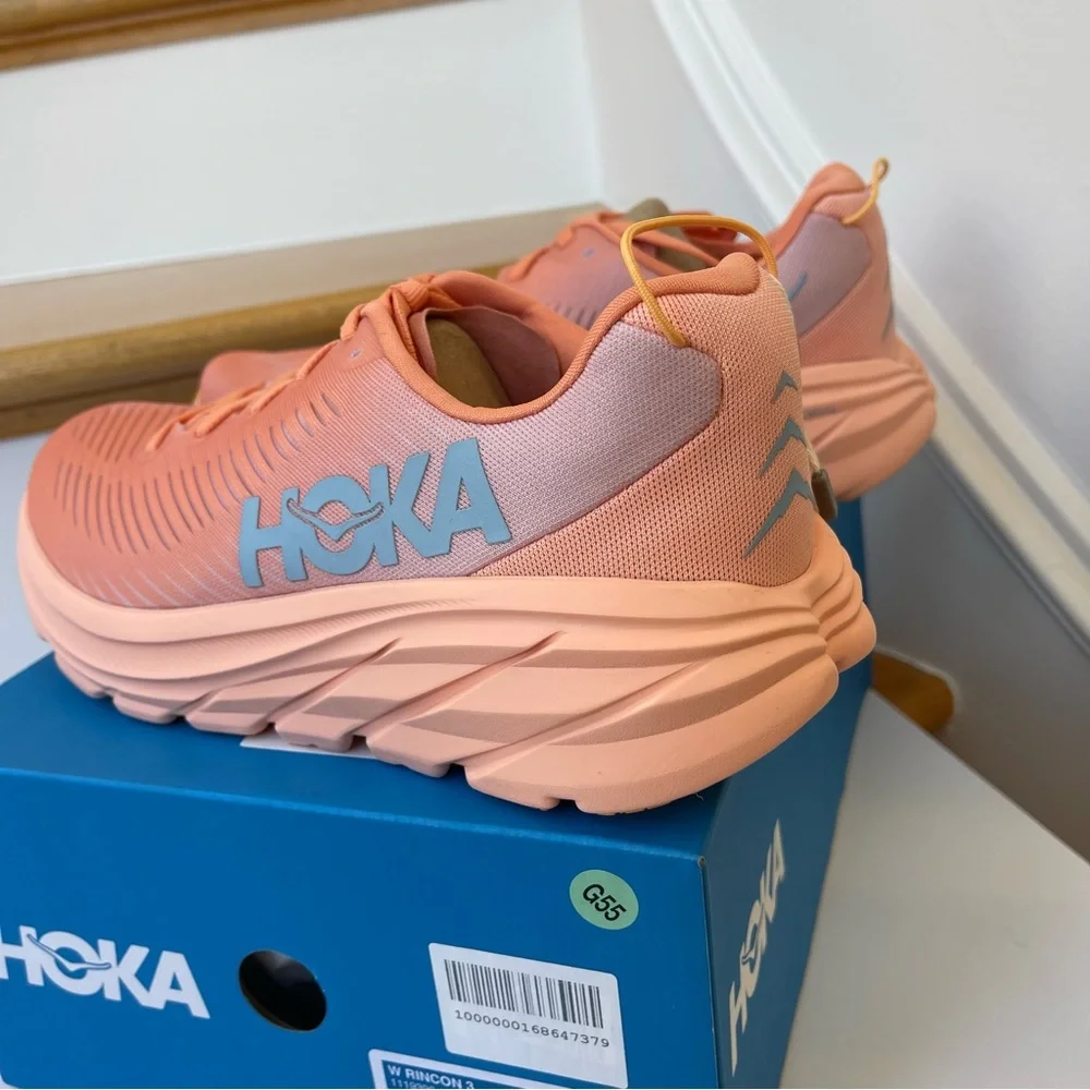 NWT Hoka Rincon 3 women’s running shoes , brand new in box , coral salmon orange - Picture 8 of 16